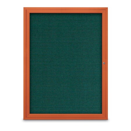 United Visual Products Slim Enclosed Corkboard, 18"x24", White Alum Frame/Cobalt UVEB1824-WHITE-COBACC